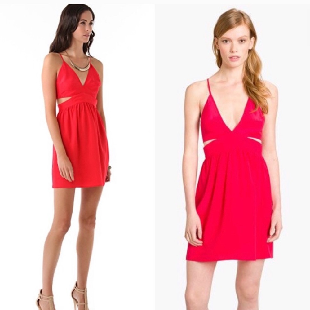 100% Silk Red Rory Beca cocktail dress